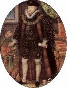 Nicholas Hilliard Portrat des Sir Christopher Hatton oil painting